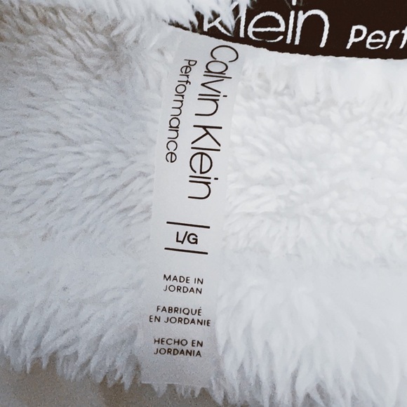 Calvin Klein Performance White Fleece Sweatshirt Mock Neck Size Large - Picture 5 of 6